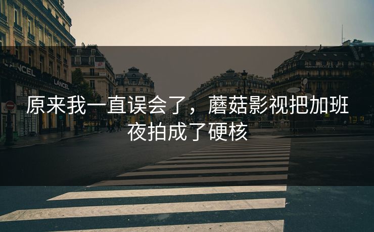 原来我一直误会了，蘑菇影视把加班夜拍成了硬核